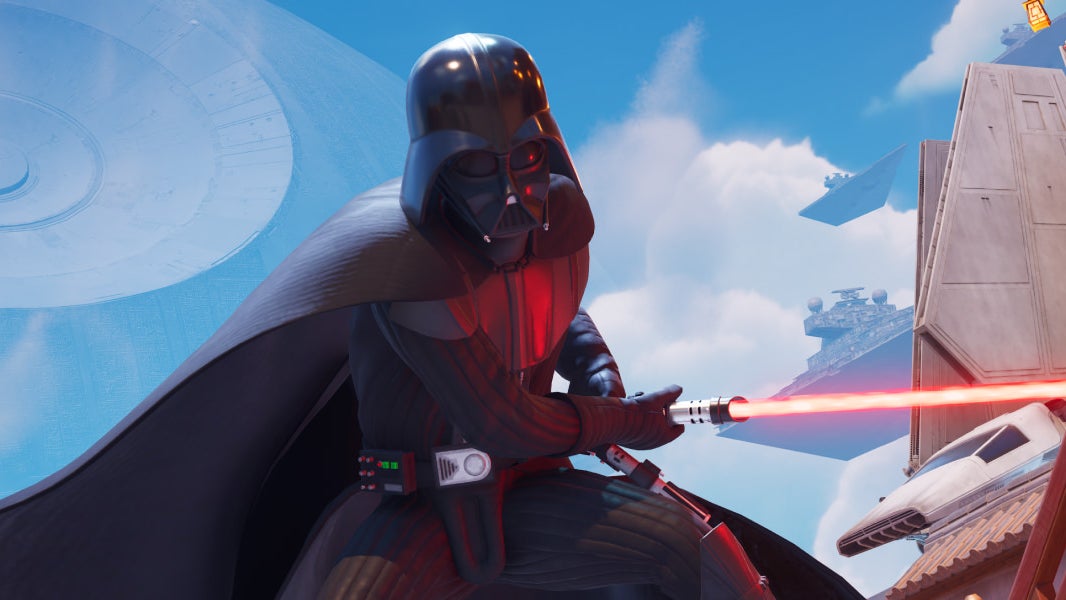 Ο Dart Vader βγάζει ένα ελαφρύ σπαθί.